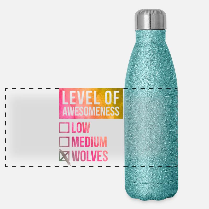 Wolf Panorama Glitzer Isolierflasche 500 ml