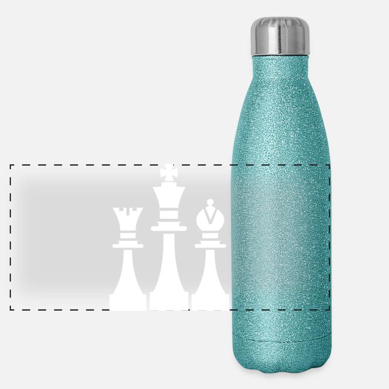 Dessin de pièces d’échecs Gourde isotherme panoramique pailletée 500 ml