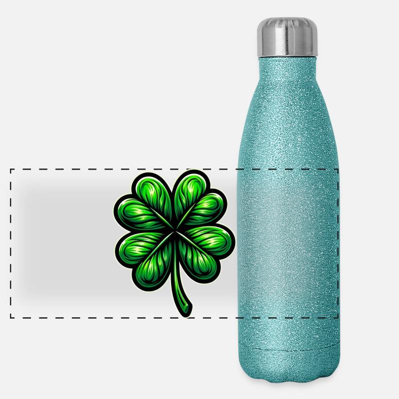 Four-leaf clover Panoramic Glitter Thermal Bottle 500 ml