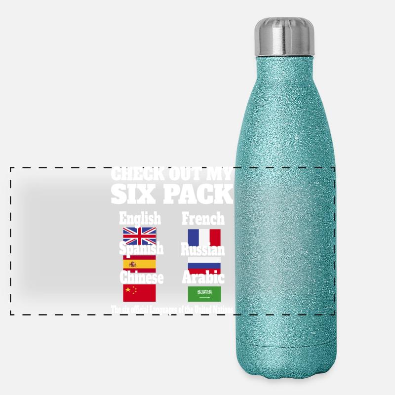 Sprachen Sixpack Panorama Glitzer Isolierflasche 500 ml