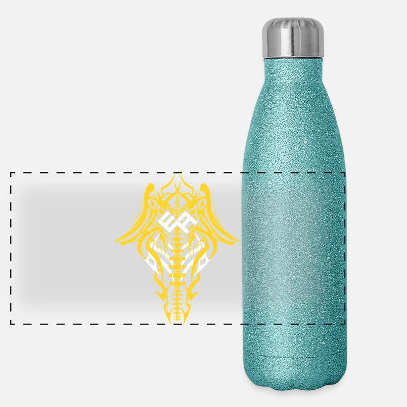 EdgeRunner Cyberpunk Back - Panoramic Glitter Thermal Bottle 500 ml - blue glitter