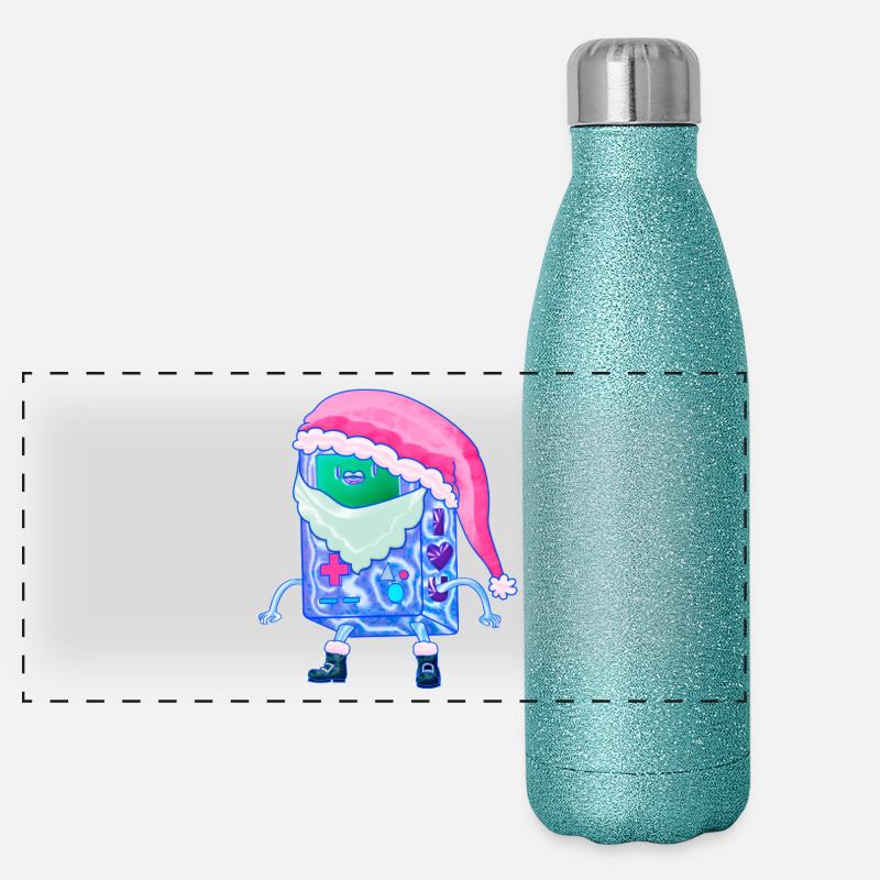Christmas Game Console Kawaii Robot Santa Panoramic Glitter Thermal Bottle 500 ml