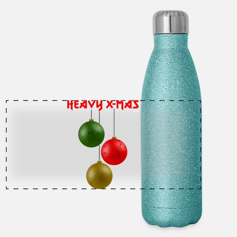 HEAVY X-MAS, traditionell Panorama Glitzer Isolierflasche 500 ml