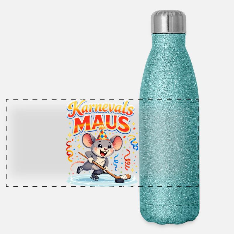 karneval maus kostüm Eishockey  Panoramic Glitter Thermal Bottle 500 ml