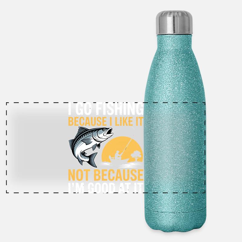 Je vais pêcher parce que j’aime ça Gourde isotherme panoramique pailletée 500 ml
