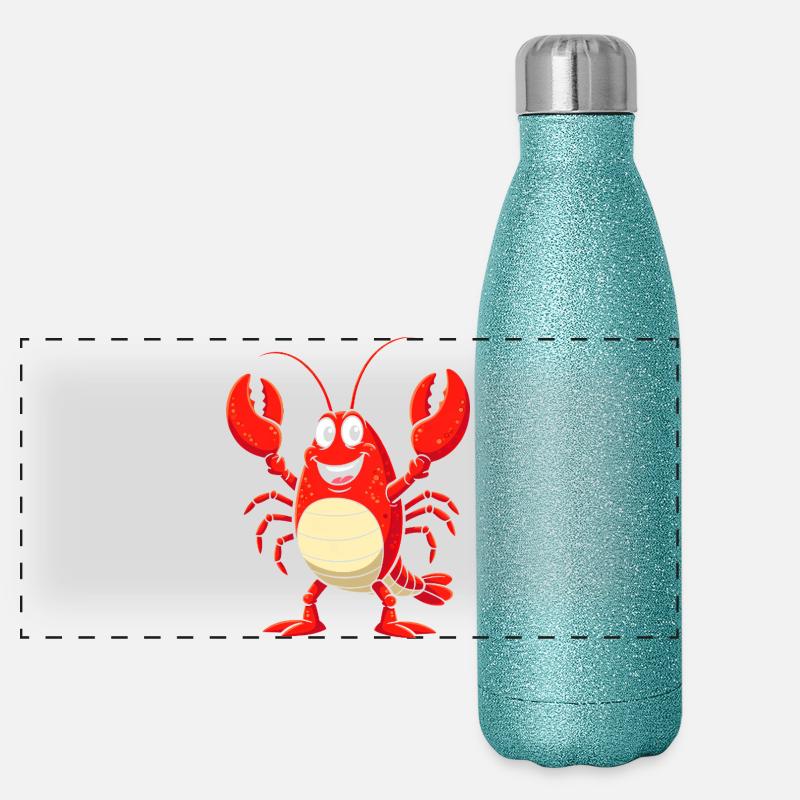 Lobster Costume Crab Sea Creature Underwater Panoramic Glitter Thermal Bottle 500 ml