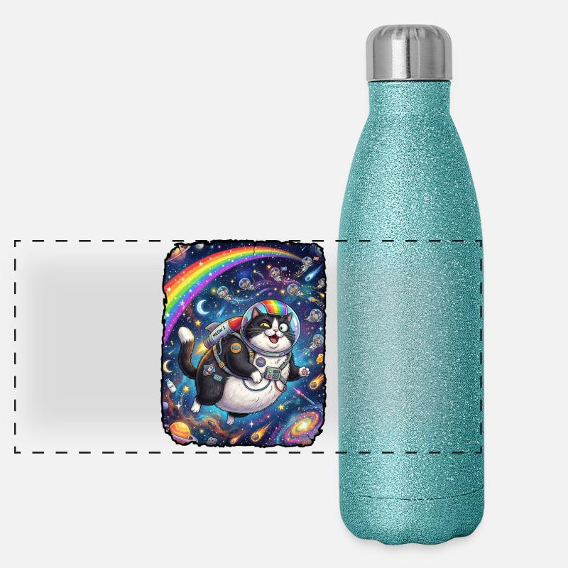 Crazy Cat Universe Panoramic Glitter Thermal Bottle 500 ml