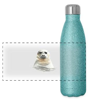 Robbe - Panorama Glitzer Isolierflasche 500 ml - Blau Glitzer - Vorne