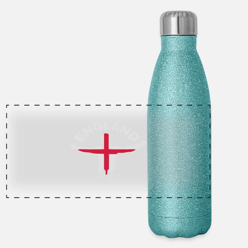 Croix de l'Angleterre St George Gourde isotherme panoramique pailletée 500 ml