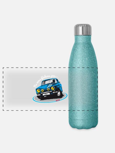 Ne nous fachons pas ! - Gourde isotherme panoramique pailletée 500 ml - paillettes bleues - Devant