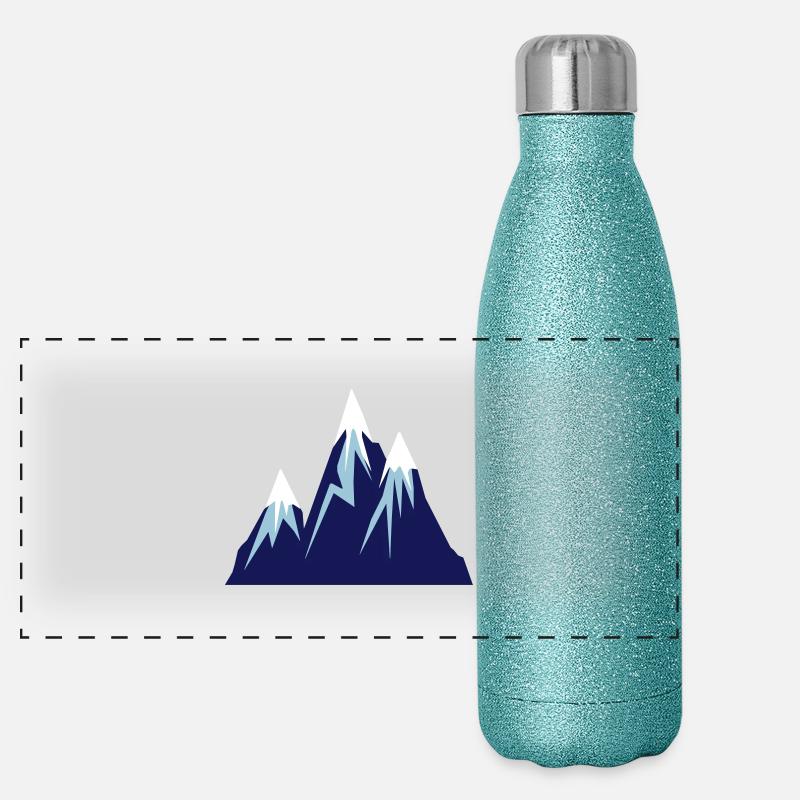 mountains comic Panorama Glitzer Isolierflasche 500 ml