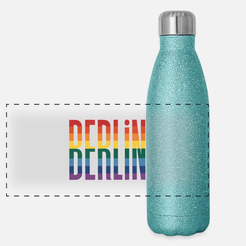 Berlin - Logo de la ville queer cool Gourde isotherme panoramique pailletée 500 ml