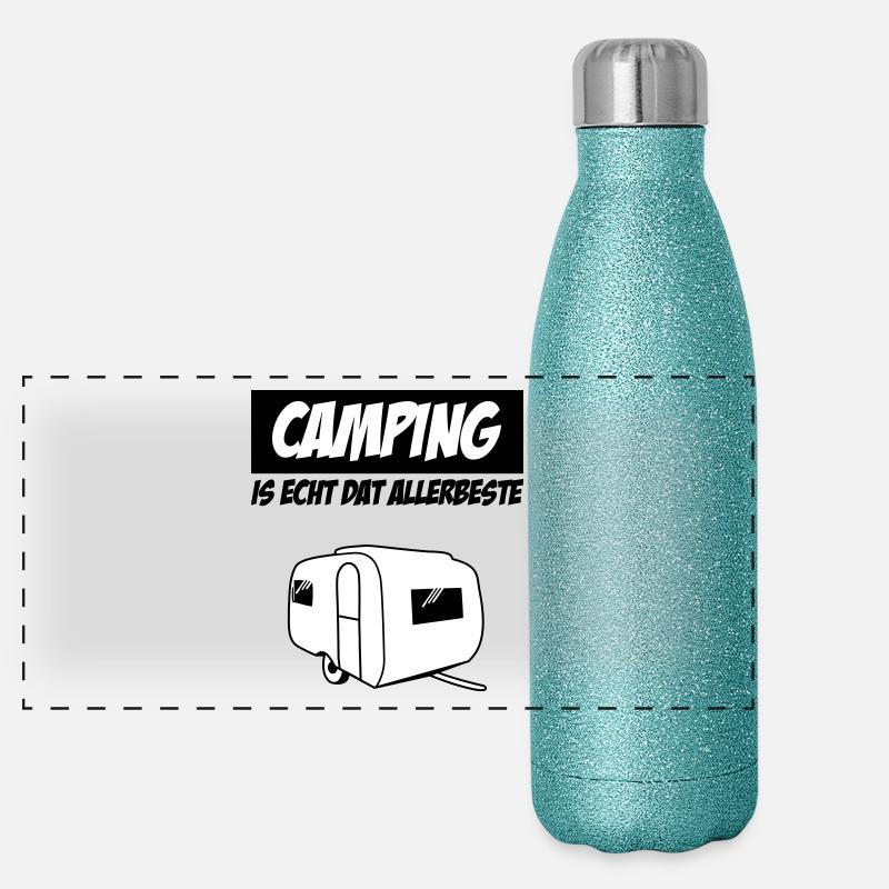 Camping Is Echt Dat Allerbeste Panorama Glitzer Isolierflasche 500 ml