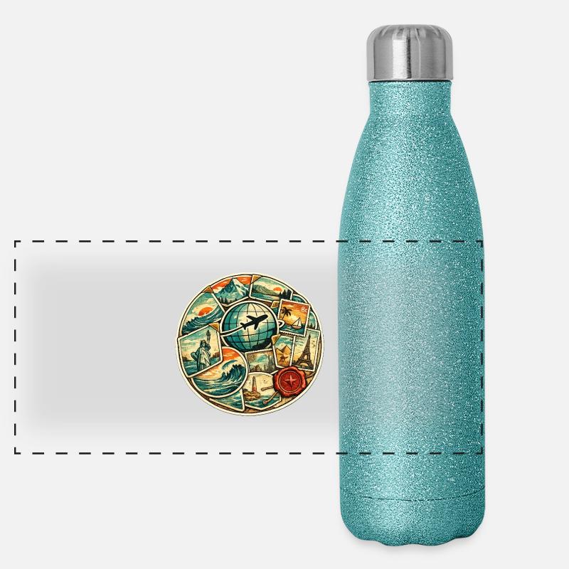 Vol circulaire du globe World Tour Gourde isotherme panoramique pailletée 500 ml