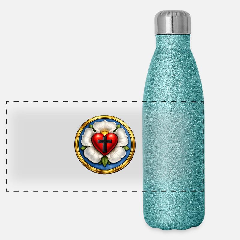 Martin Luther Rose Gourde isotherme panoramique pailletée 500 ml