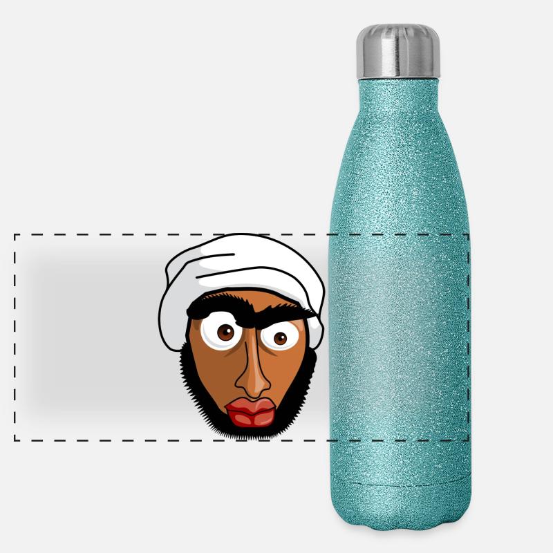 Muslim - Panoramic Glitter Thermal Bottle 500 ml - blue glitter