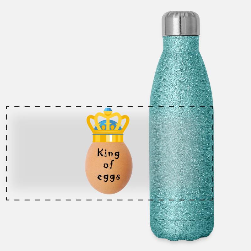 König der Eier Krone Panorama Glitzer Isolierflasche 500 ml