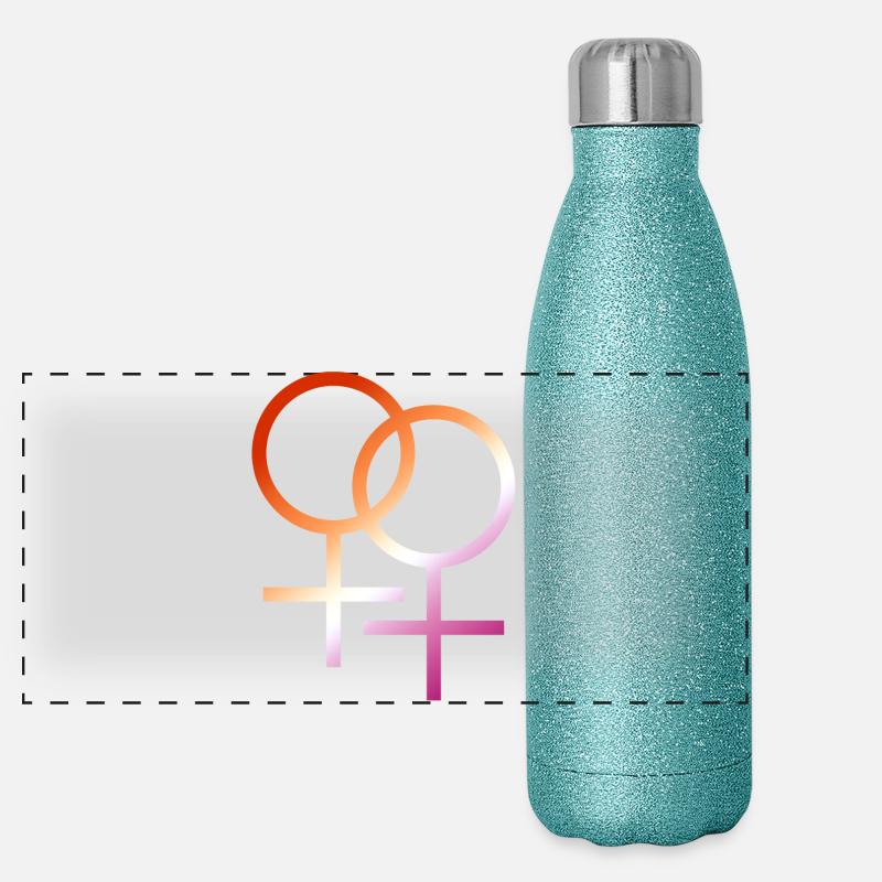 conception de t-shirt coloré symbole lesbienne lgbt Gourde isotherme panoramique pailletée 500 ml