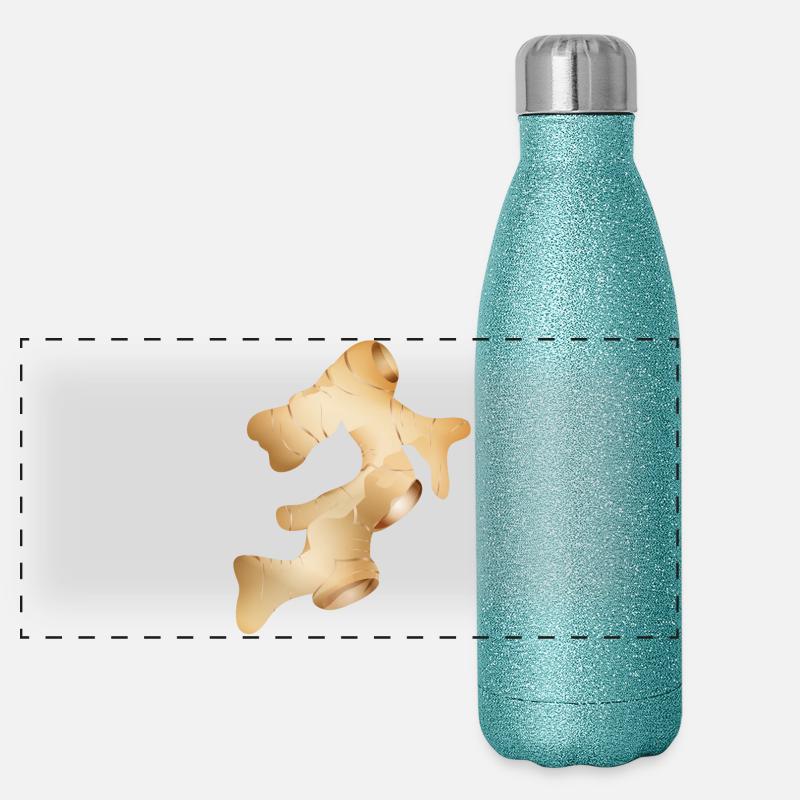 beautiful shiny fresh ginger tuber Panoramic Glitter Thermal Bottle 500 ml