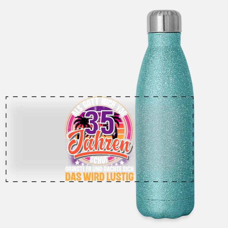 35. Geburtstag Als Gott Mich Schuf Vor Panorama Glitzer Isolierflasche 500 ml