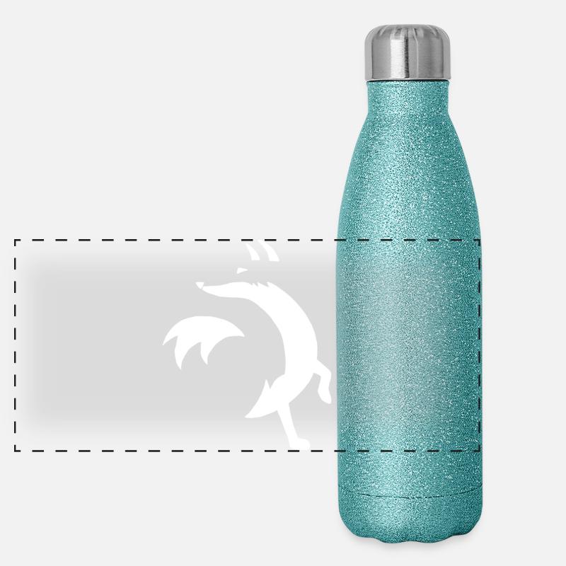 Esquisse du renard blanc Gourde isotherme panoramique pailletée 500 ml