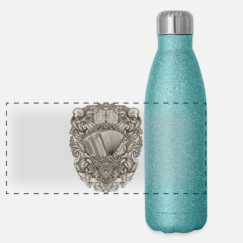 Styrian Harmonica Vintage Illu | ZiachON! Panoramic Glitter Thermal Bottle 500 ml
