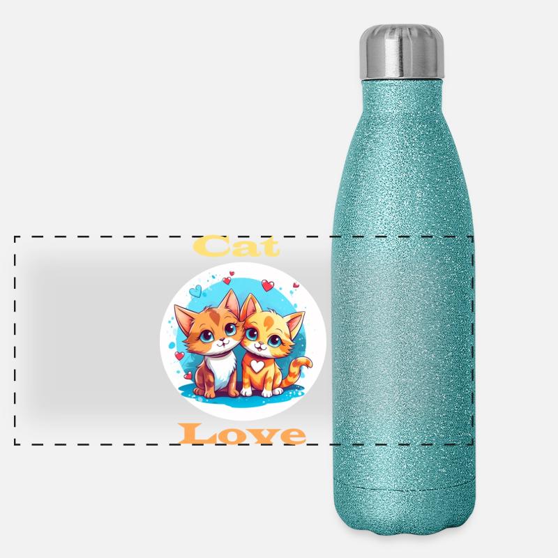 Amour de chat Gourde isotherme panoramique pailletée 500 ml