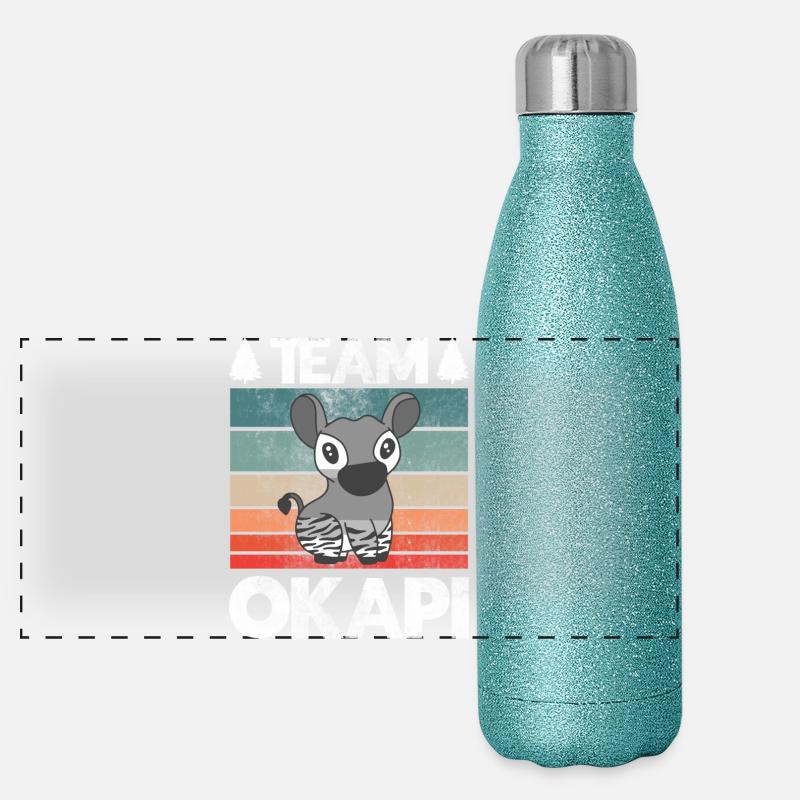 Okapi, le joyau de la jungle Gourde isotherme panoramique pailletée 500 ml