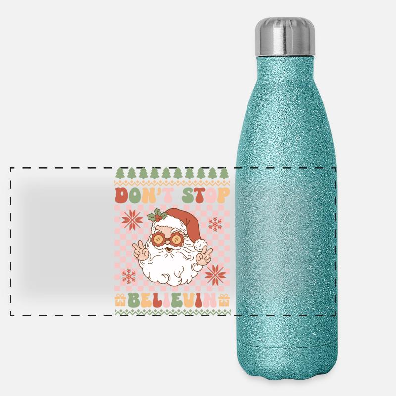 Pull de Noël moche Gourde isotherme panoramique pailletée 500 ml