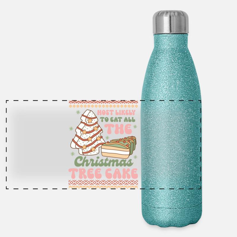 Hässlicher Weihnachtspullover Panorama Glitzer Isolierflasche 500 ml