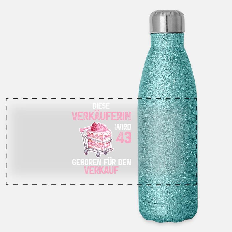 Verkäuferin 43 Geburtstag 43 Jahre Beruf Spruch Panorama Glitzer Isolierflasche 500 ml