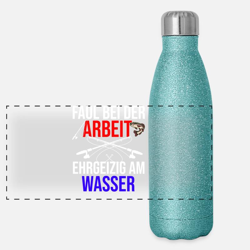 Cooles Anglerspruch Design - schöes Angler Design Panorama Glitzer Isolierflasche 500 ml