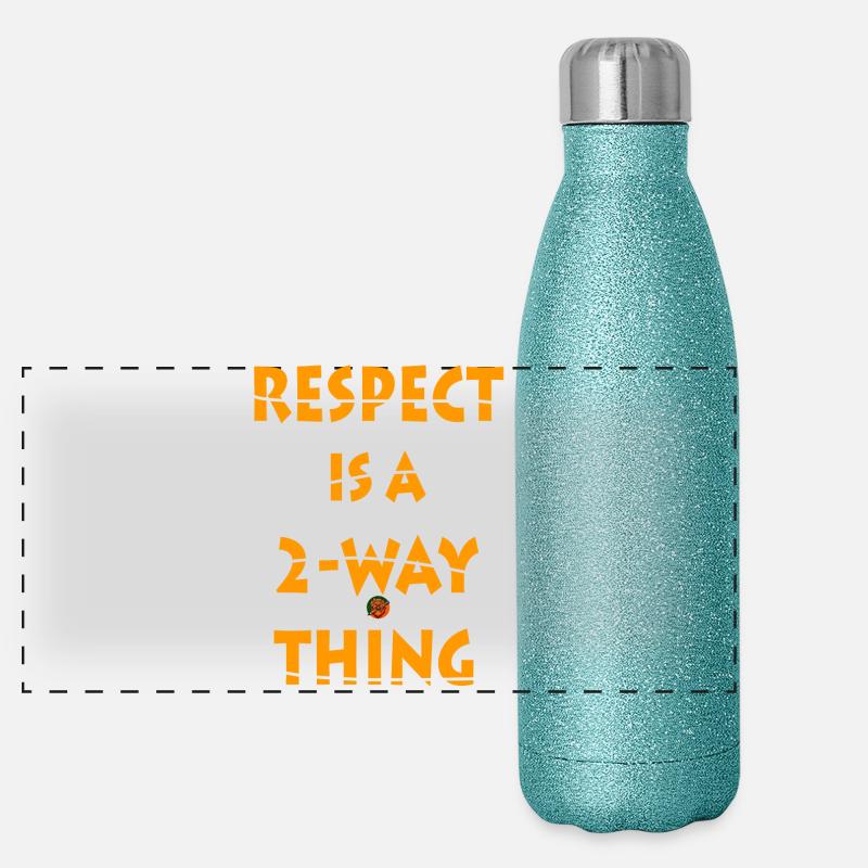 Respect is a Two-Way Concept Design - Panoramic Glitter Thermal Bottle 500 ml - blue glitter