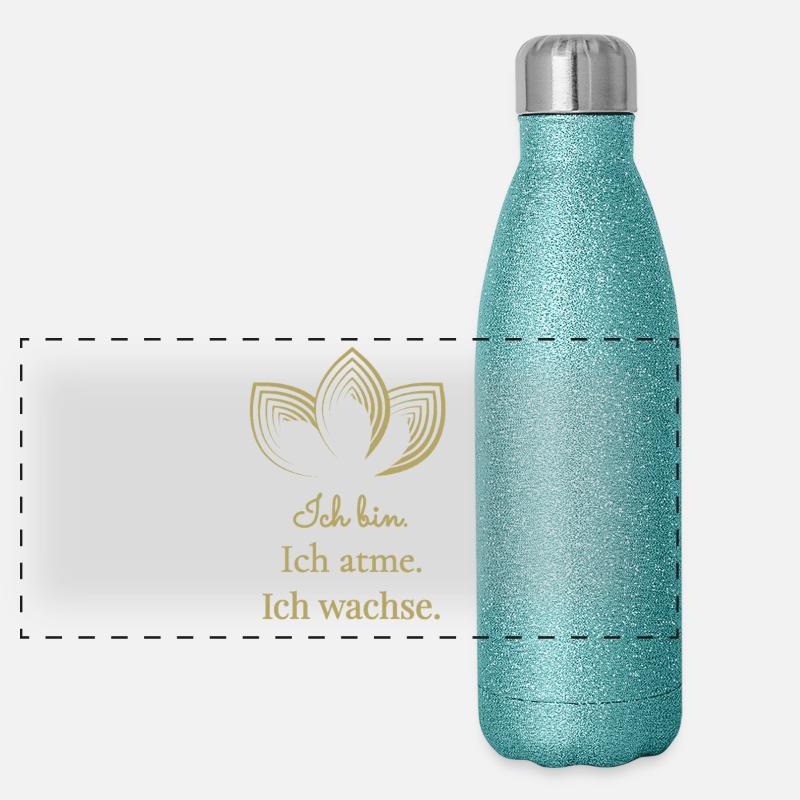 Ich bin Ich atme Ich wachse Panorama Glitzer Isolierflasche 500 ml