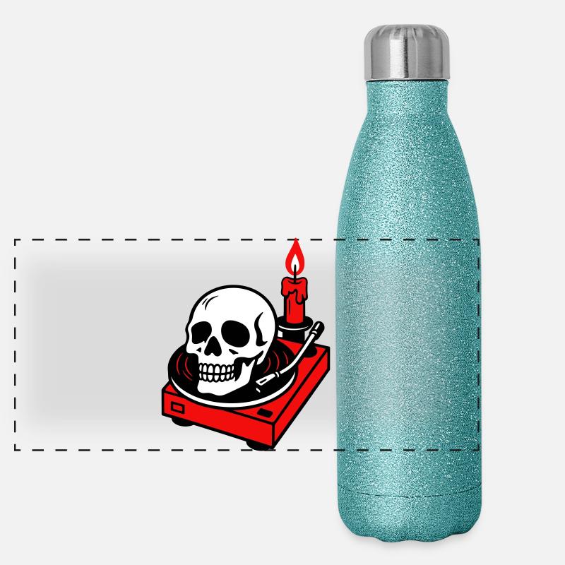 Black metal Panoramic Glitter Thermal Bottle 500 ml