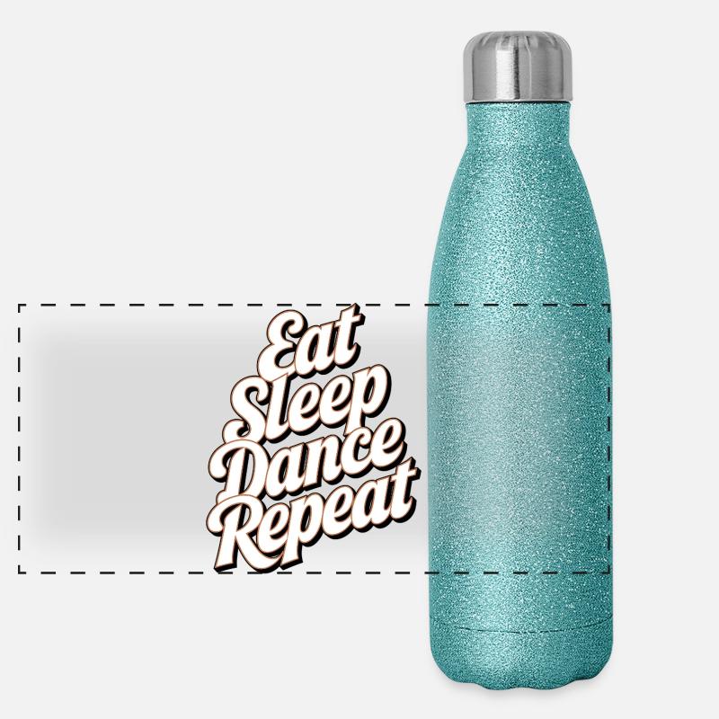 Texte de répétition de SleepDance de motivation Gourde isotherme panoramique pailletée 500 ml