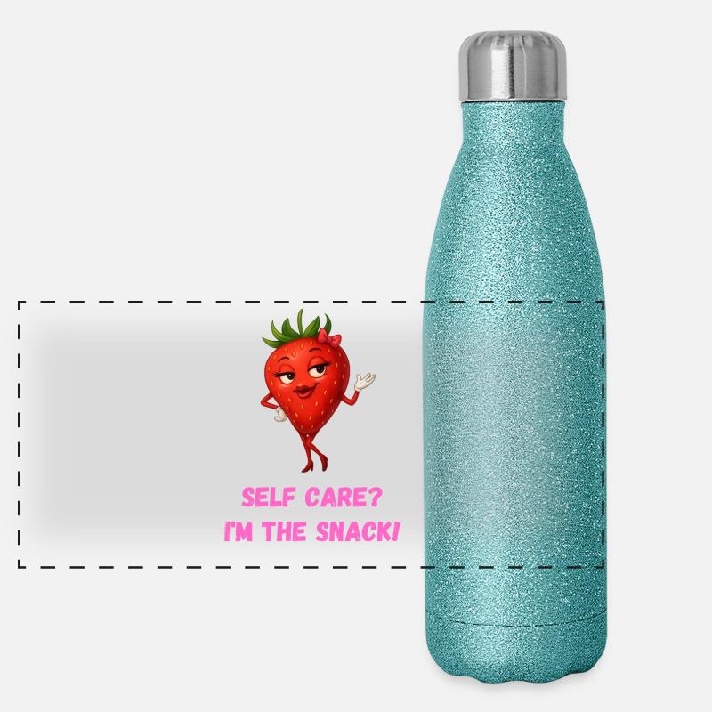 Selfcare - Erdbeere Panorama Glitzer Isolierflasche 500 ml