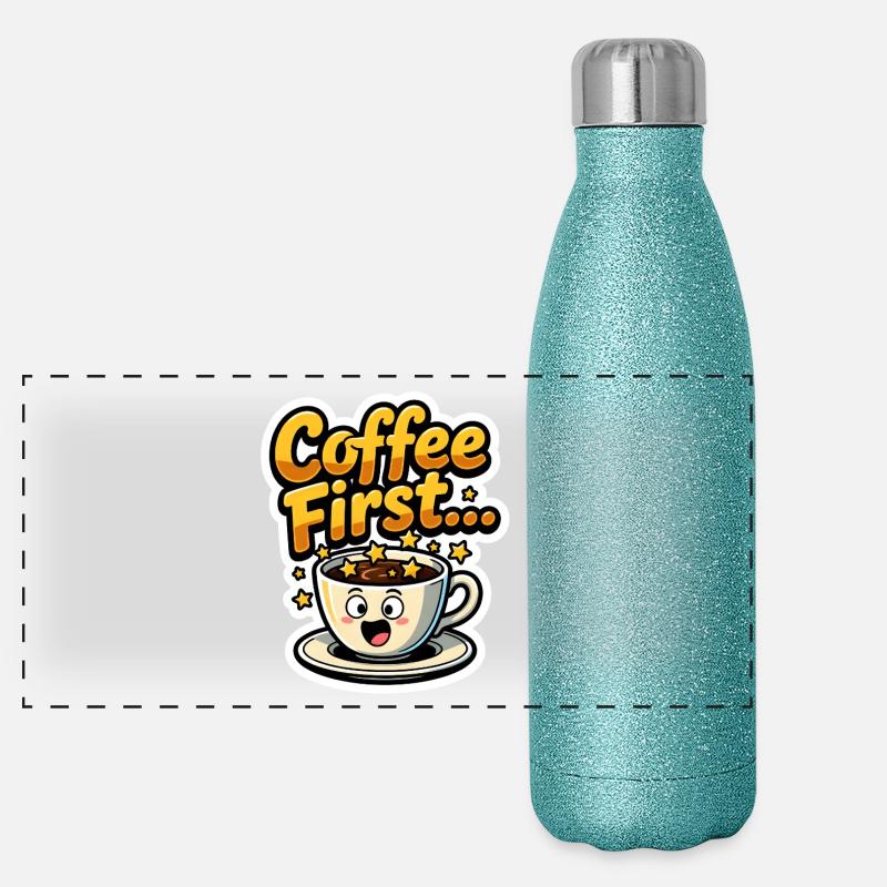 Le café d’abord Gourde isotherme panoramique pailletée 500 ml