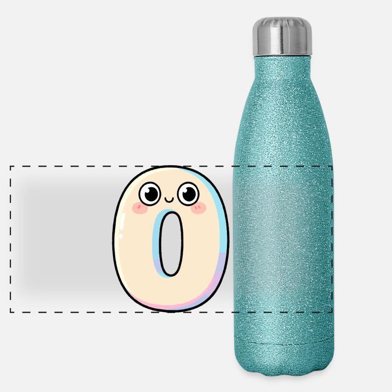 Zero Kawaii lächelt Panorama Glitzer Isolierflasche 500 ml