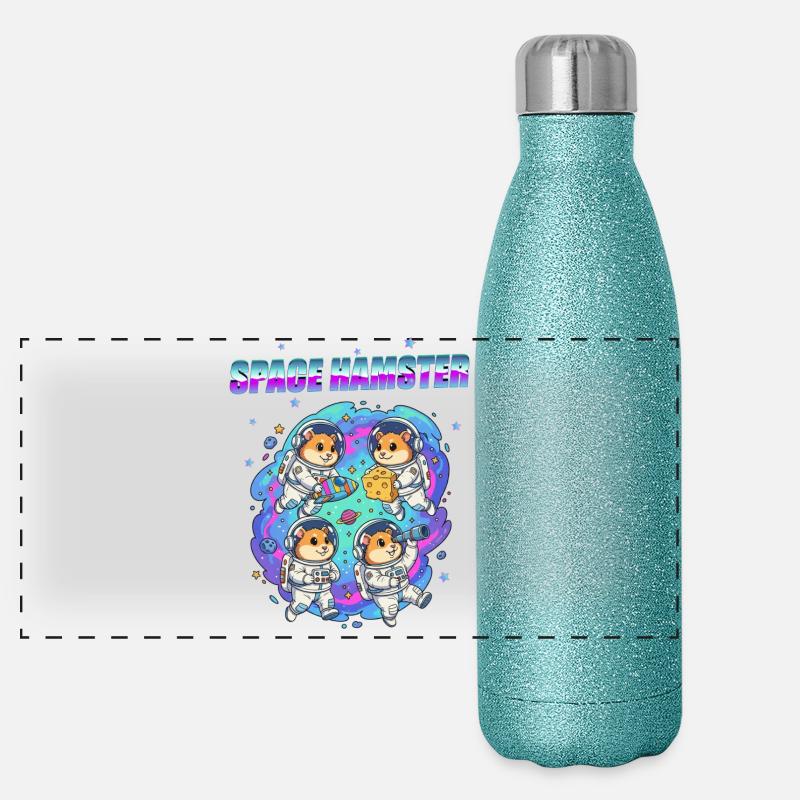 Space Hamster Gourde isotherme panoramique pailletée 500 ml