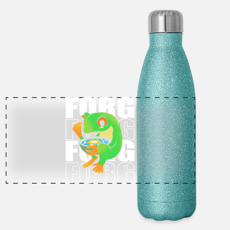 Frog Tree Frog - Panoramic Glitter Thermal Bottle 500 ml - blue glitter