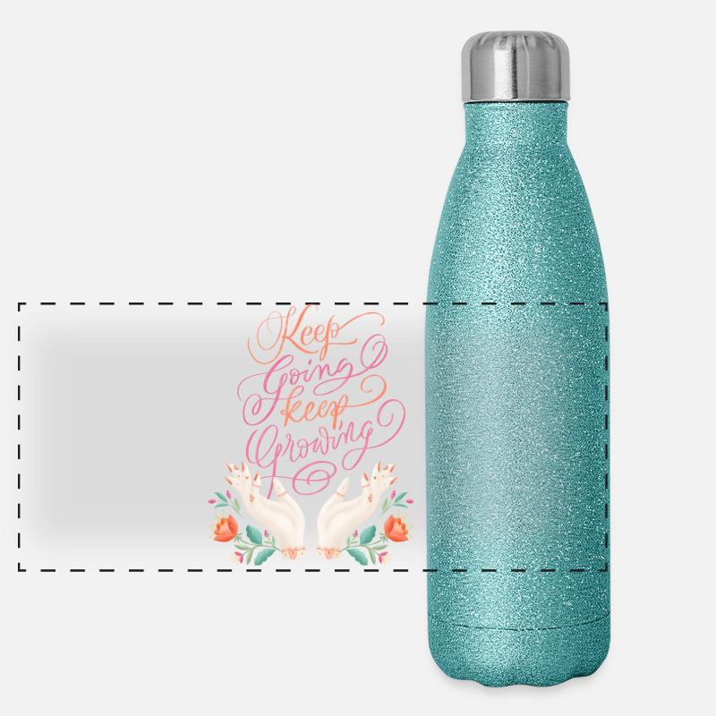 Keep Going. Keep Growing. Panorama Glitzer Isolierflasche 500 ml