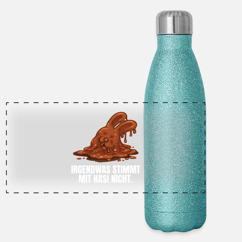 Chocolate bunny Easter Panoramic Glitter Thermal Bottle 500 ml