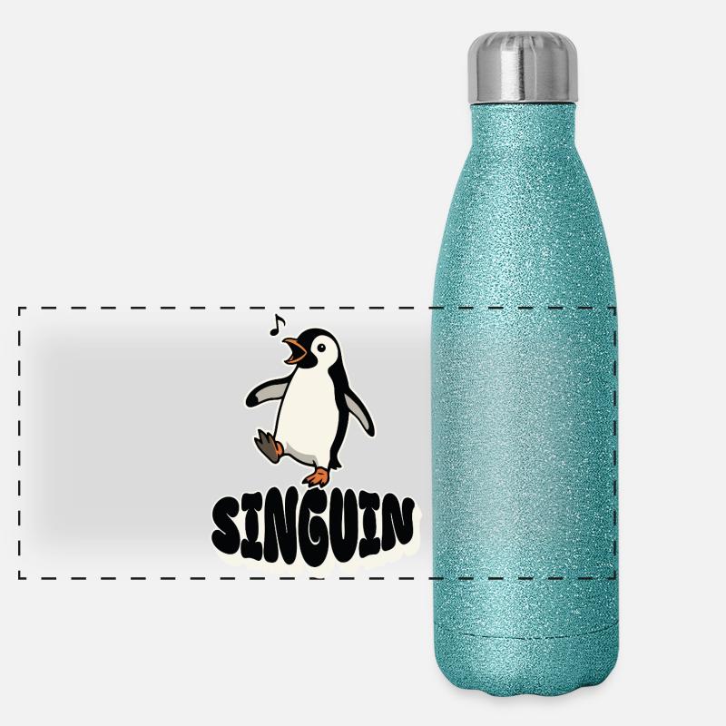 Singender Pinguin - Singuin Panorama Glitzer Isolierflasche 500 ml