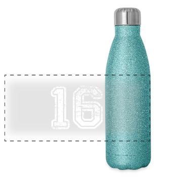 16 - Panoramic Glitter Thermal Bottle 500 ml - blue glitter - Front