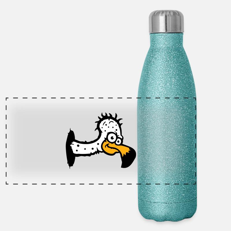 Vautour charognard oiseau Drôle Vautour Vautour Plaisir Gourde isotherme panoramique pailletée 500 ml