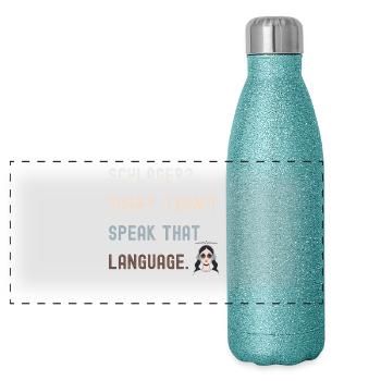 T-shirt anti-Schlager amusant pour les fans de musique - Gourde isotherme panoramique pailletée 500 ml - paillettes bleues - Devant
