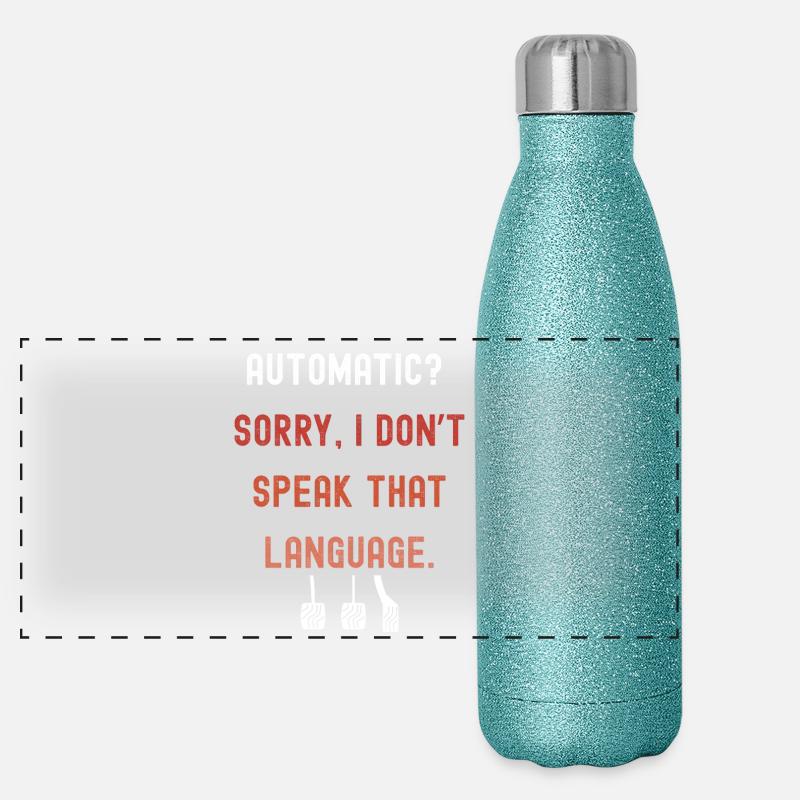 Manual gear shift design for real car fans Panoramic Glitter Thermal Bottle 500 ml