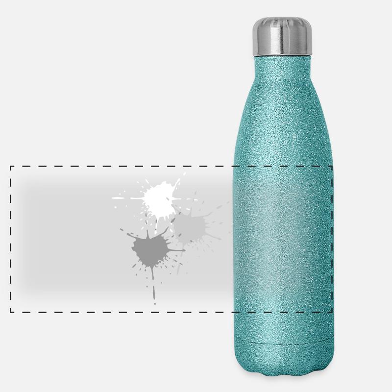 Art - Exploding des touches de couleur en gris Gourde isotherme panoramique pailletée 500 ml