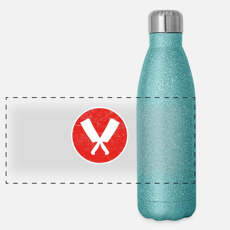 Geschenk metzger fleischer Panorama Glitzer Isolierflasche 500 ml